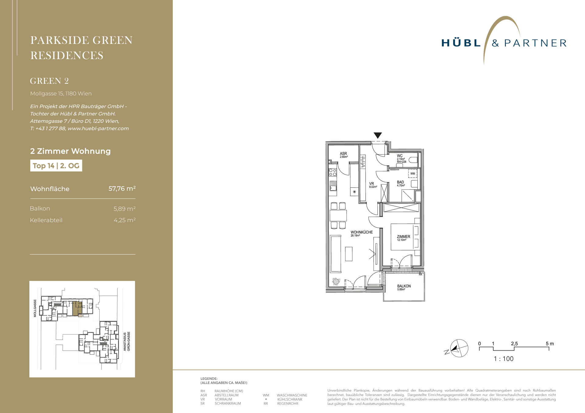 Neu! Parkside Green Residences | 2-Zimmer Wohnung mit Balkon zum Innenhof | Wohnen am Park
