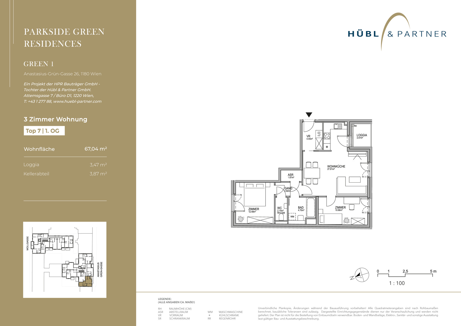 Neu! Parkside Green Residences | 3-Zimmer Wohnung mit Loggia | Wohnen am Park