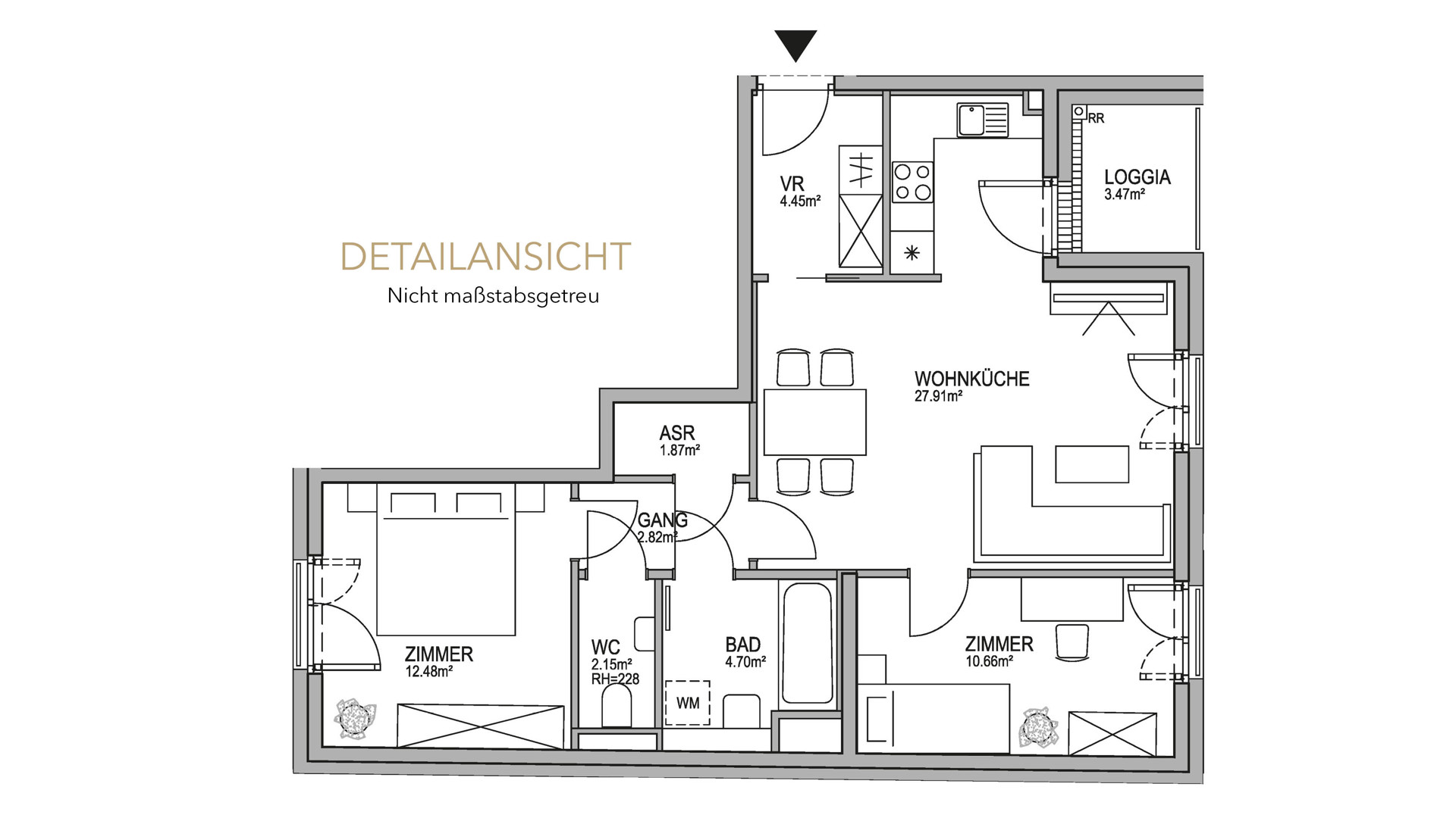 Neu! Parkside Green Residences | 3-Zimmer Wohnung mit Loggia | Wohnen am Park