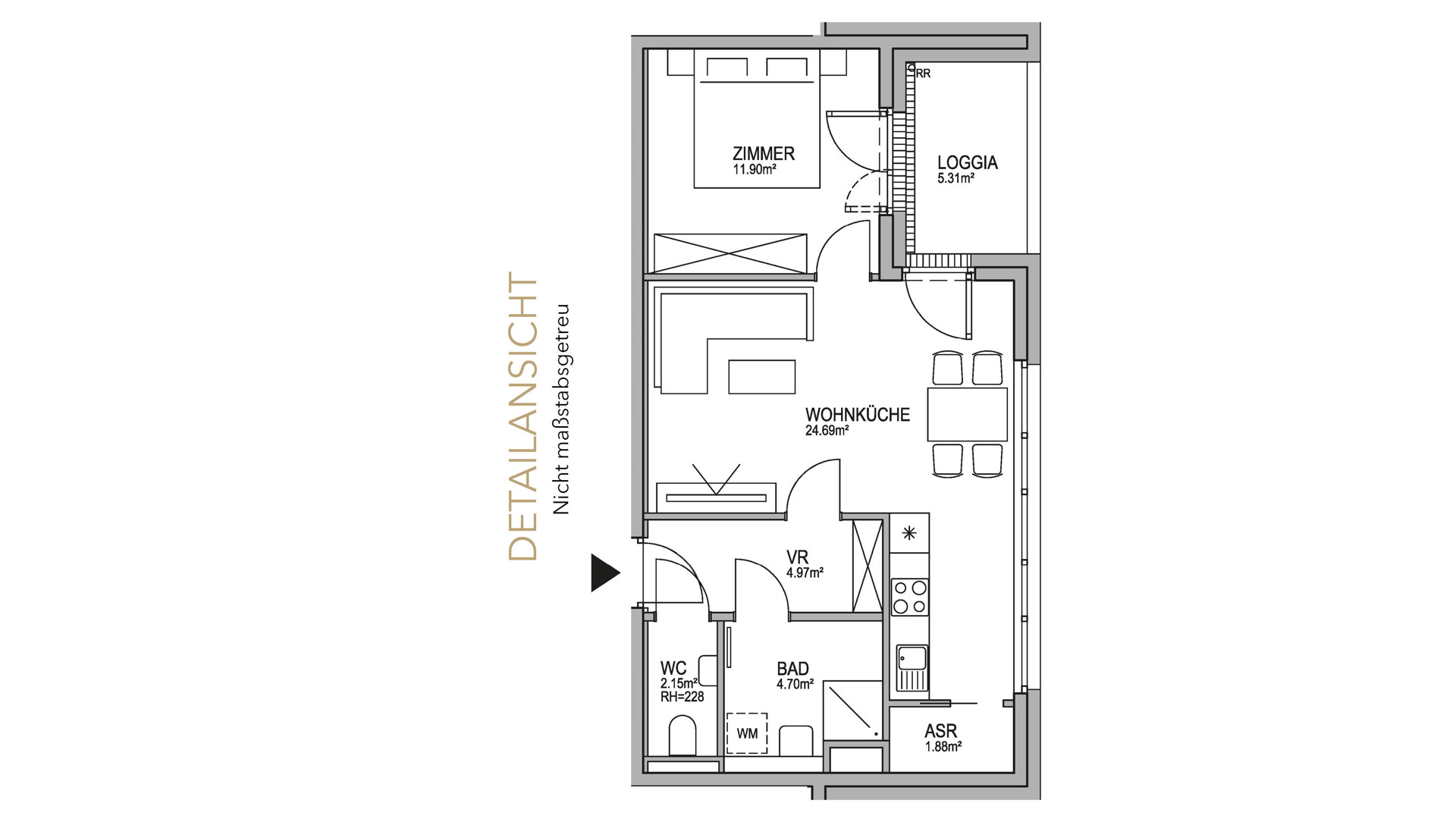 Neu! Parkside Green Residences | 2-Zimmer Wohnung mit Loggia | Wohnen am Park