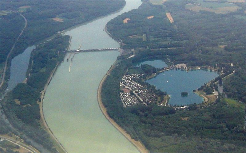 Ausee und Kraftwerk Abwinden Asten, Luftenberg an der Donau