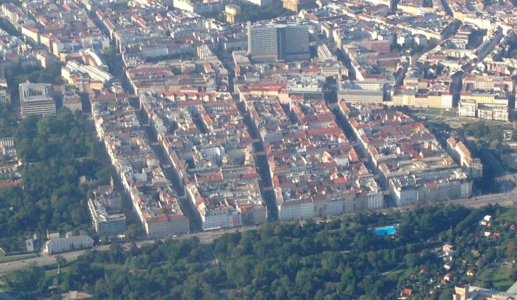 Vienna aerial new Hauptbahnhof, Fasanviertel