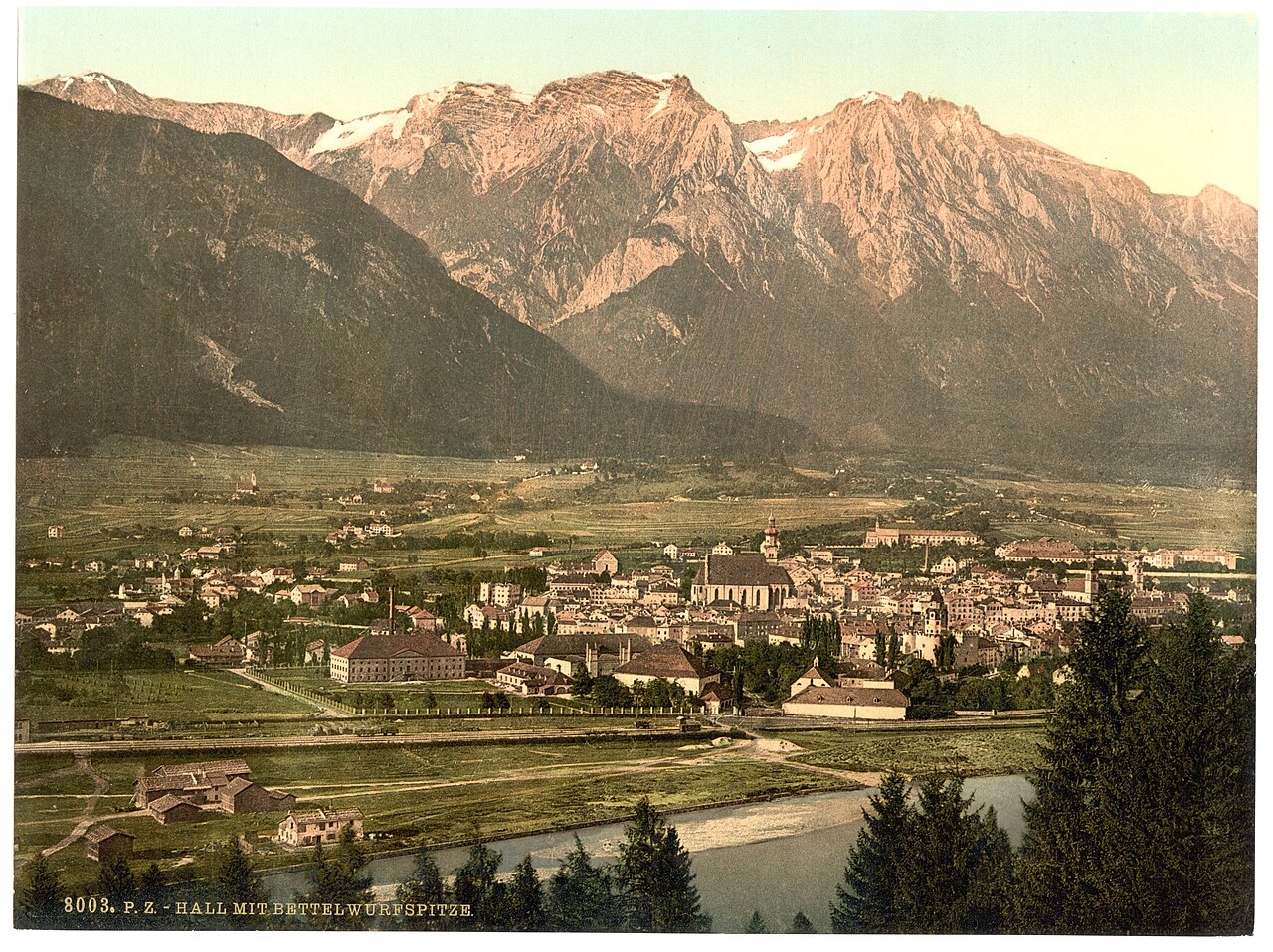 Lower Inn, Hall and Bettelwurfspitze, Tyrol, Austro Hungary LCCN2002711044, Hall in Tirol