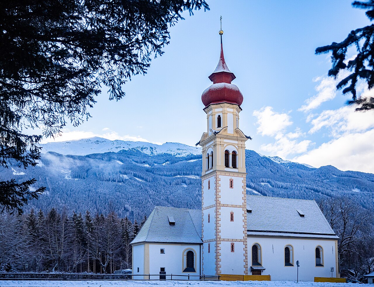 Kirche Judenstein im Winter, Rinn