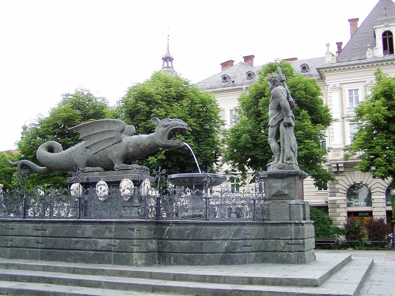 Klagenfurt Lindwurmbrunnen grst, Innere Stadt