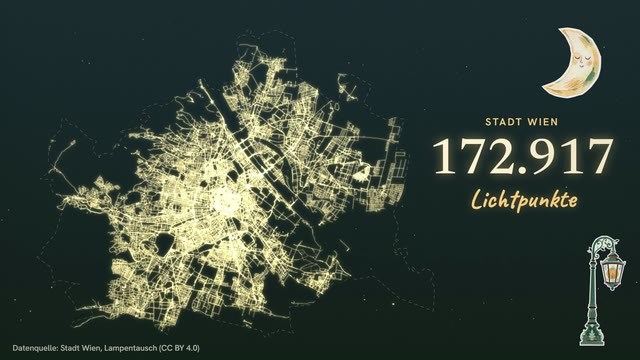 Vienna at night, drawn from the city’s street lights