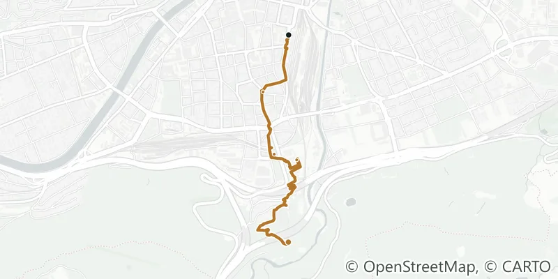 Route map of the walk Wilten: hot in summer, shaded in winter, and popular all the same