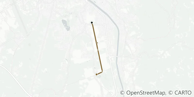 Route map of the walk The Hellbrunner Allee, four centuries in the shade