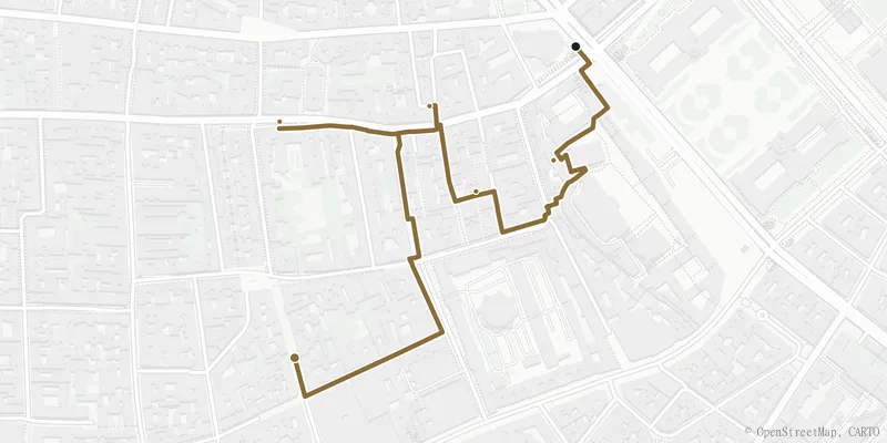 Kartenverlauf des Wegs Die Biedermeier-Gassen des Spittelbergs
