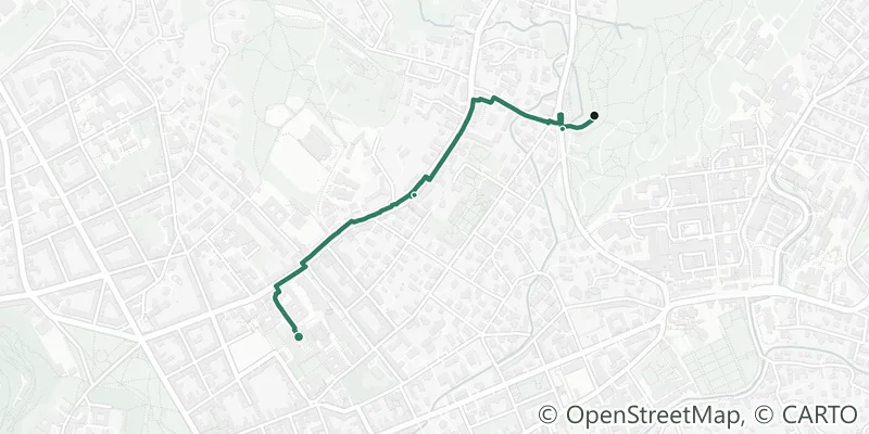 Route map of the walk From the Hilmteich through the Leechwald to the university