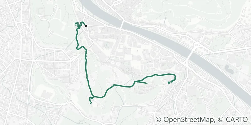 Route map of the walk Across the Mönchsberg, the forest above the old town
