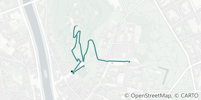 Route map of the walk Up the Schlossberg, the city’s cool island