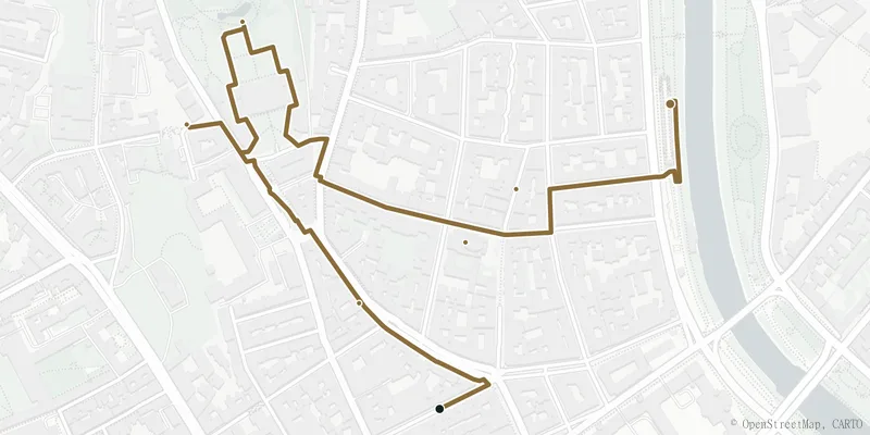 Kartenverlauf des Wegs Das Servitenviertel und die Strudlhofstiege