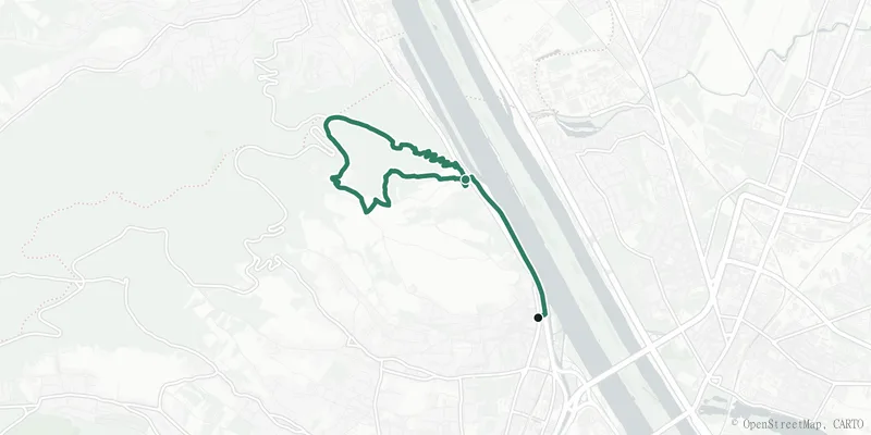 Kartenverlauf des Stadtwanderwegs 1a (Leopoldsberg)