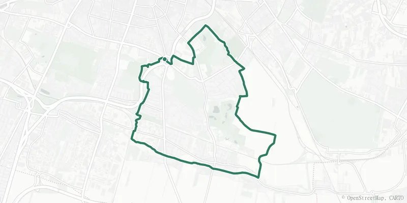 Kartenverlauf des Stadtwanderwegs 7 (Laaer Berg)