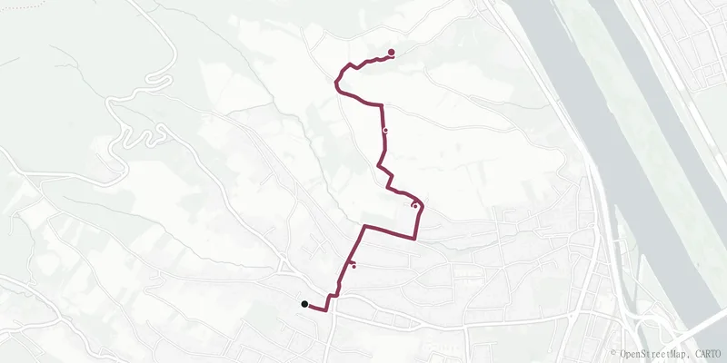 Kartenverlauf des Wegs Durch die Weingärten am Nussberg